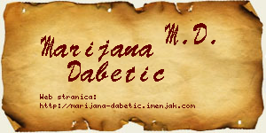 Marijana Dabetić vizit kartica